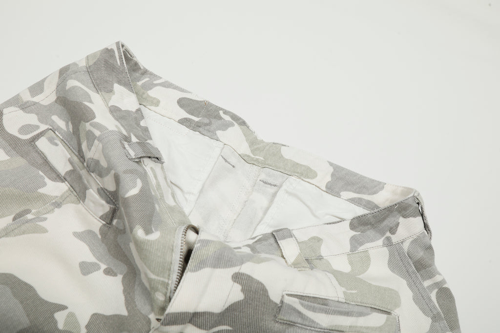 Unisex Distressed Snow Camo Pants