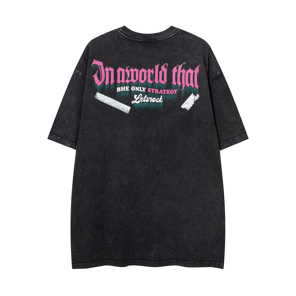 DONOTLOGO Heavy Acid Washed Graphic Tee | Unisex Y2K Oversized Streetwear Top | Retro High Street Summer Shirt