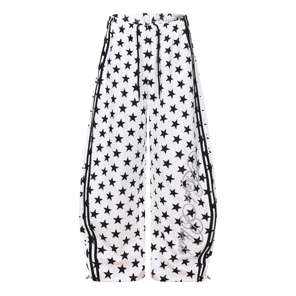 DONOTLOGO Urban Streetwear Collection | Unisex Curved Silhouette Trousers | Bold Star Motif & Soft Cotton Blend Fabric