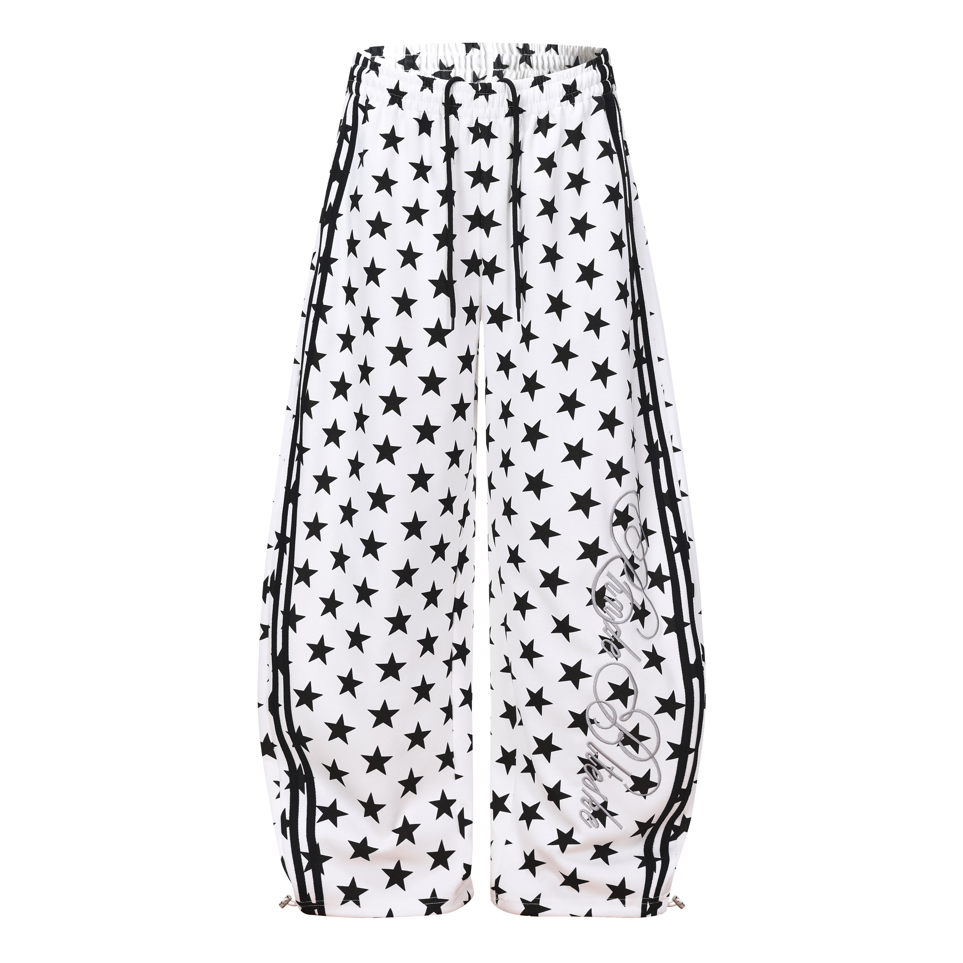 DONOTLOGO Urban Streetwear Collection | Unisex Curved Silhouette Trousers | Bold Star Motif & Soft Cotton Blend Fabric