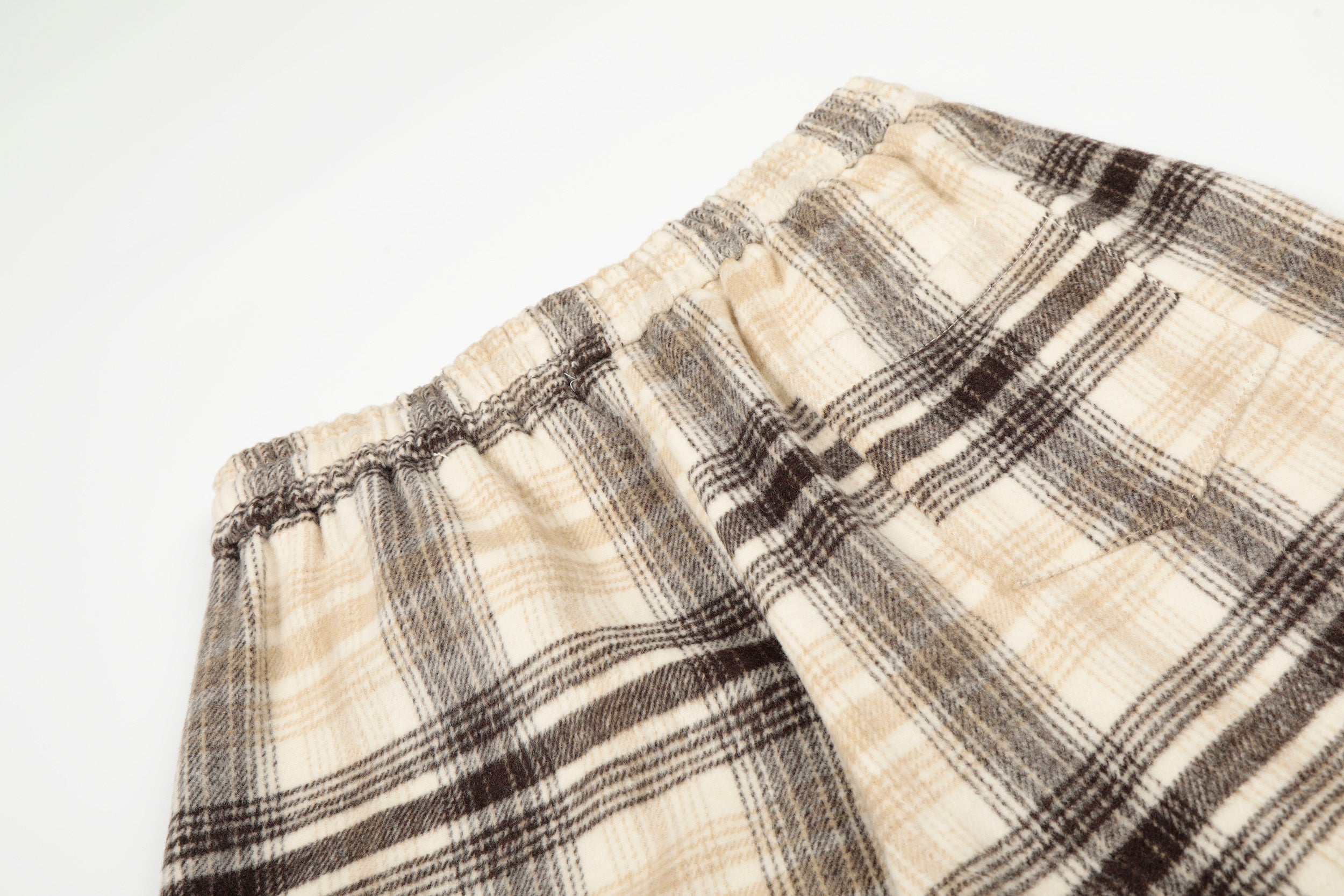 DONOTLOGO Unisex Vintage Plaid Wide-Leg Pants | Curved Fit, Drawstring Waist | Embroidered Detail | Casual Streetwear Must-Have