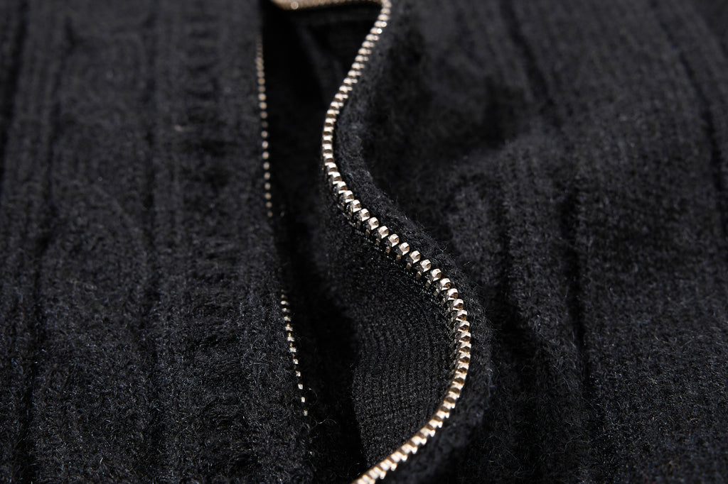 DONOTLOGO Cozy Streetwear Collection | Unisex Relaxed Silhouette Knit Cardigan | Bold Cable Texture & Soft Warm Fabric