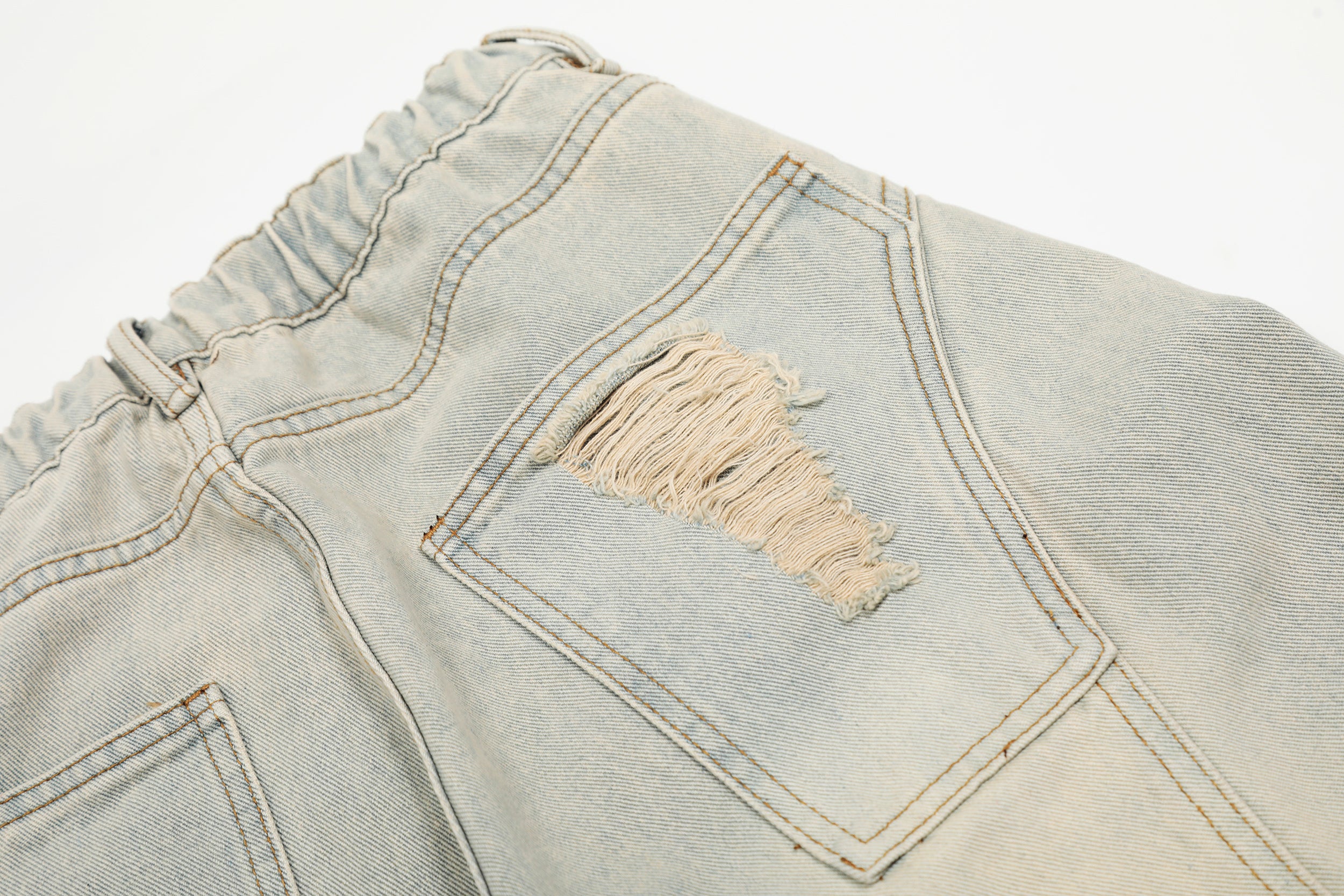 Unisex Distressed Ripped Denim Jeans