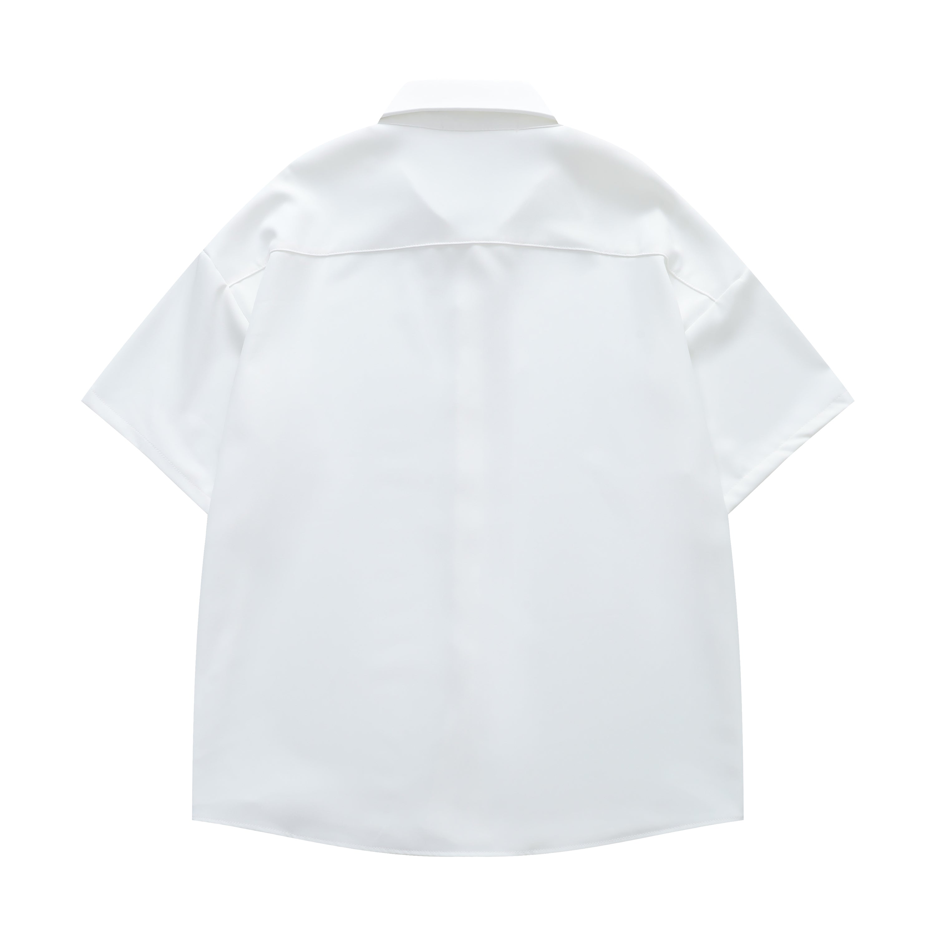 DONOTLOGO Vintage Garden Collection | Unisex Oversized Cotton Camp Collar Shirt | Artistic Aesthetic Short Sleeve Top with Delicate Flower & Moon Embroidery Detail