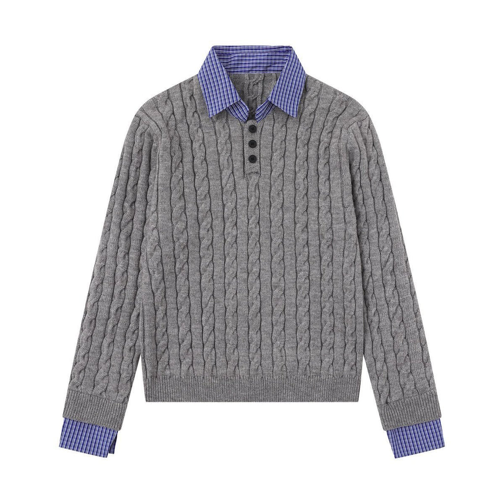 Unisex Vintage Layered-Look Sweater