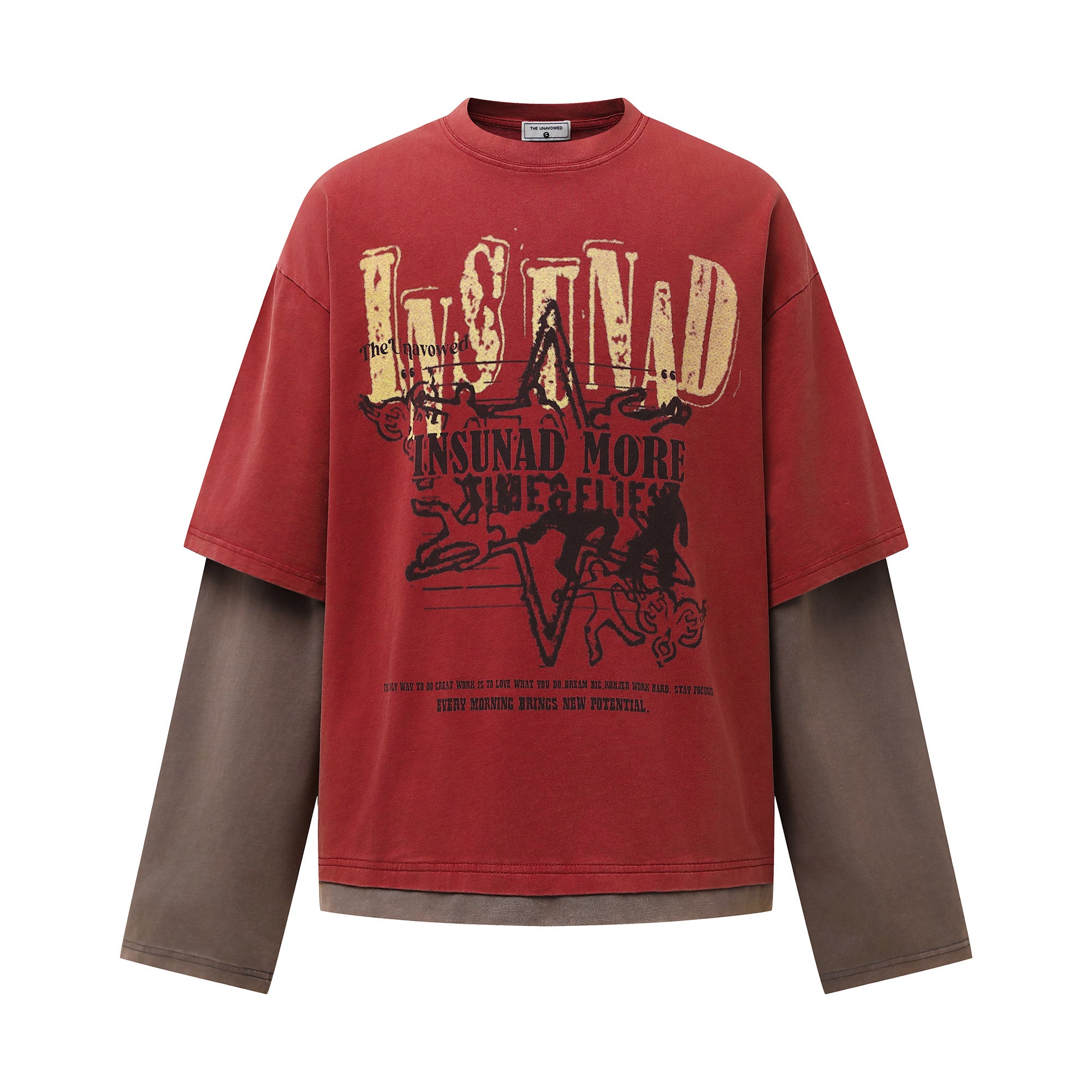 Unisex Letter Print Layered-Look Sweatshirts