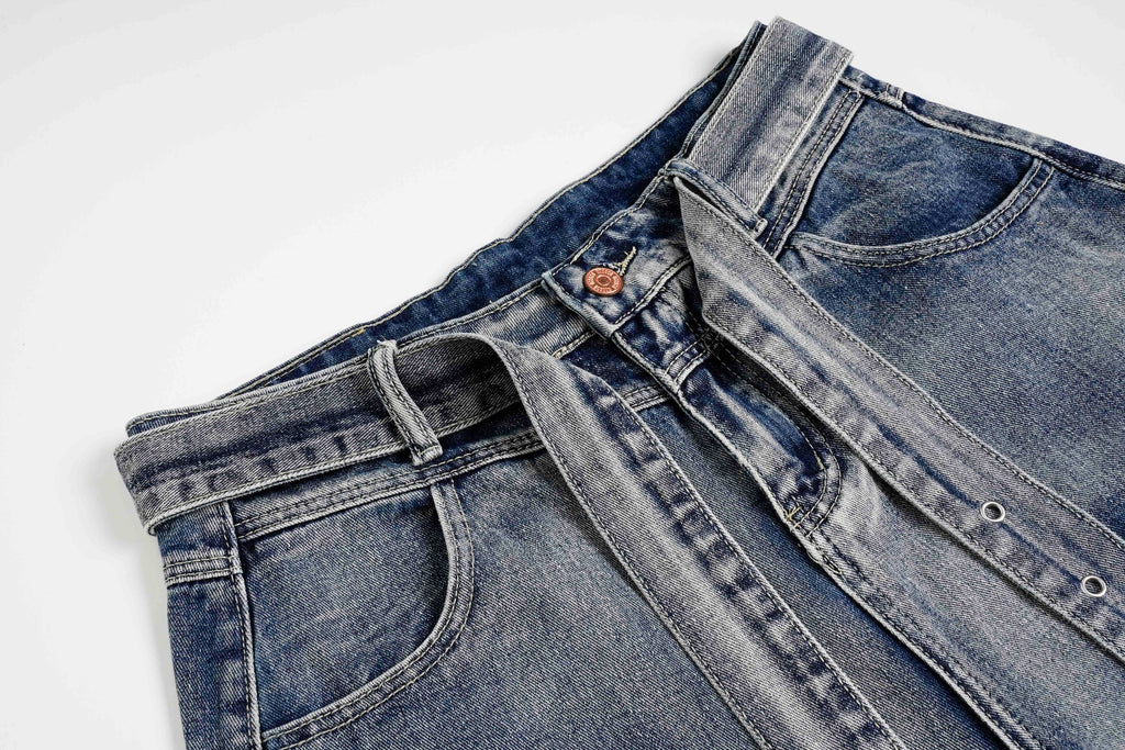 DONOTLOGO Heavy Acid Wash Baggy Cargo Jorts | Unisex Y2K Wide Leg Denim Shorts | Retro High Street Summer Bottoms
