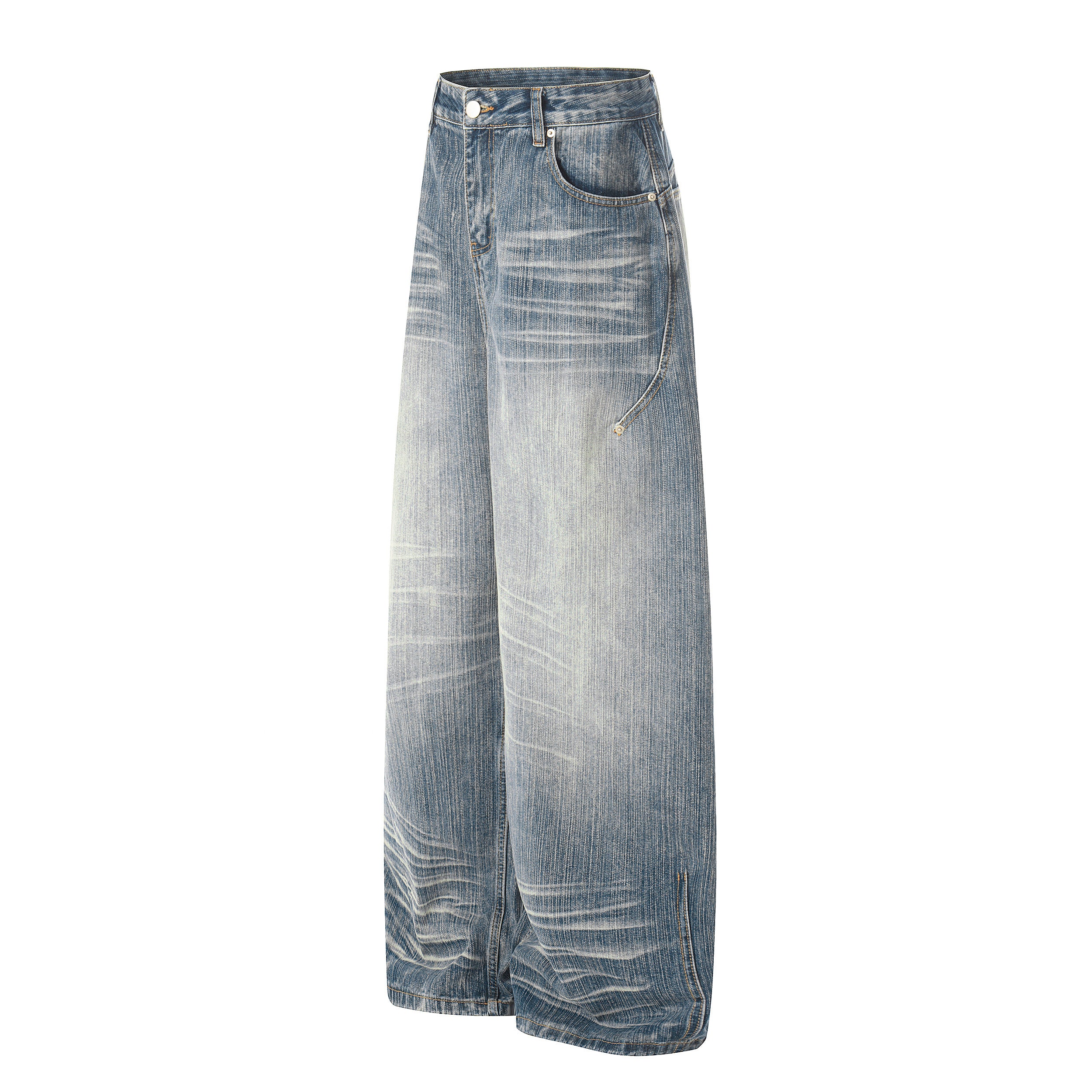 Unisex Vintage Washed Distressed Jeans