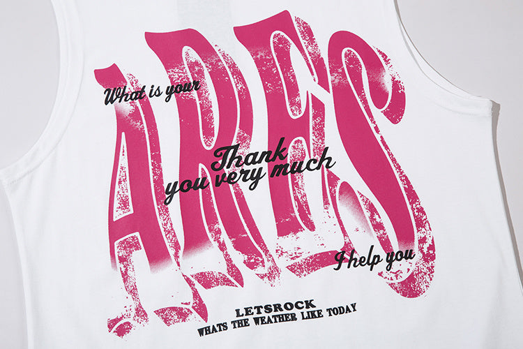 DONOTLOGO Bold Pink Graphic Sleeveless Tee | Unisex Y2K Oversized Streetwear Tank | Retro Hip Hop Style Summer Top
