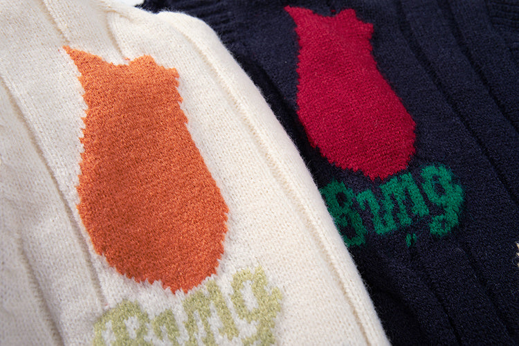 Unisex Versatile Diamond Jacquard Sweater