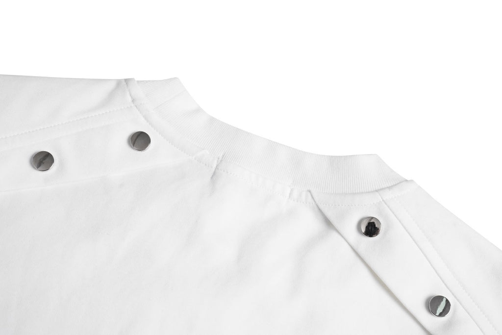Unisex Buttoned T-Shirt with Reflective Lettering