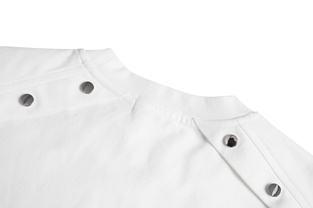 Unisex Buttoned T-Shirt with Reflective Lettering