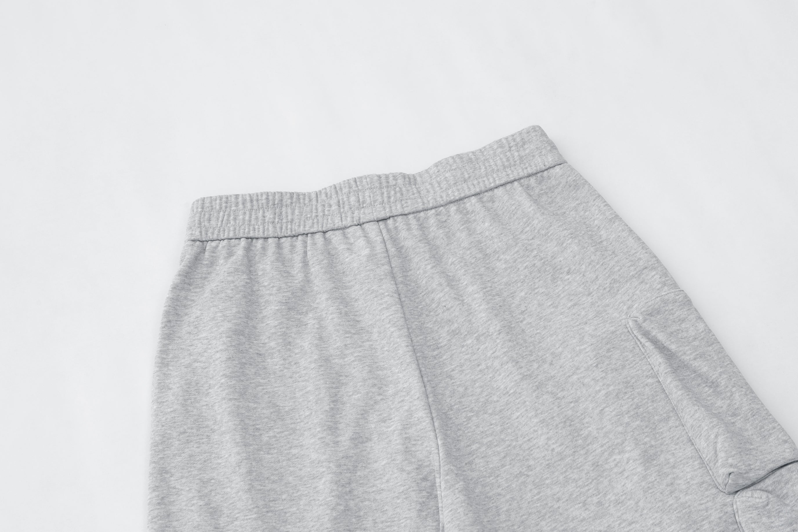 DONOTLOGO Oversized Grey Utility Shorts | Unisex Drawstring Cargo Capris | Streetwear Baggy Sweatshorts with Zipper Detail