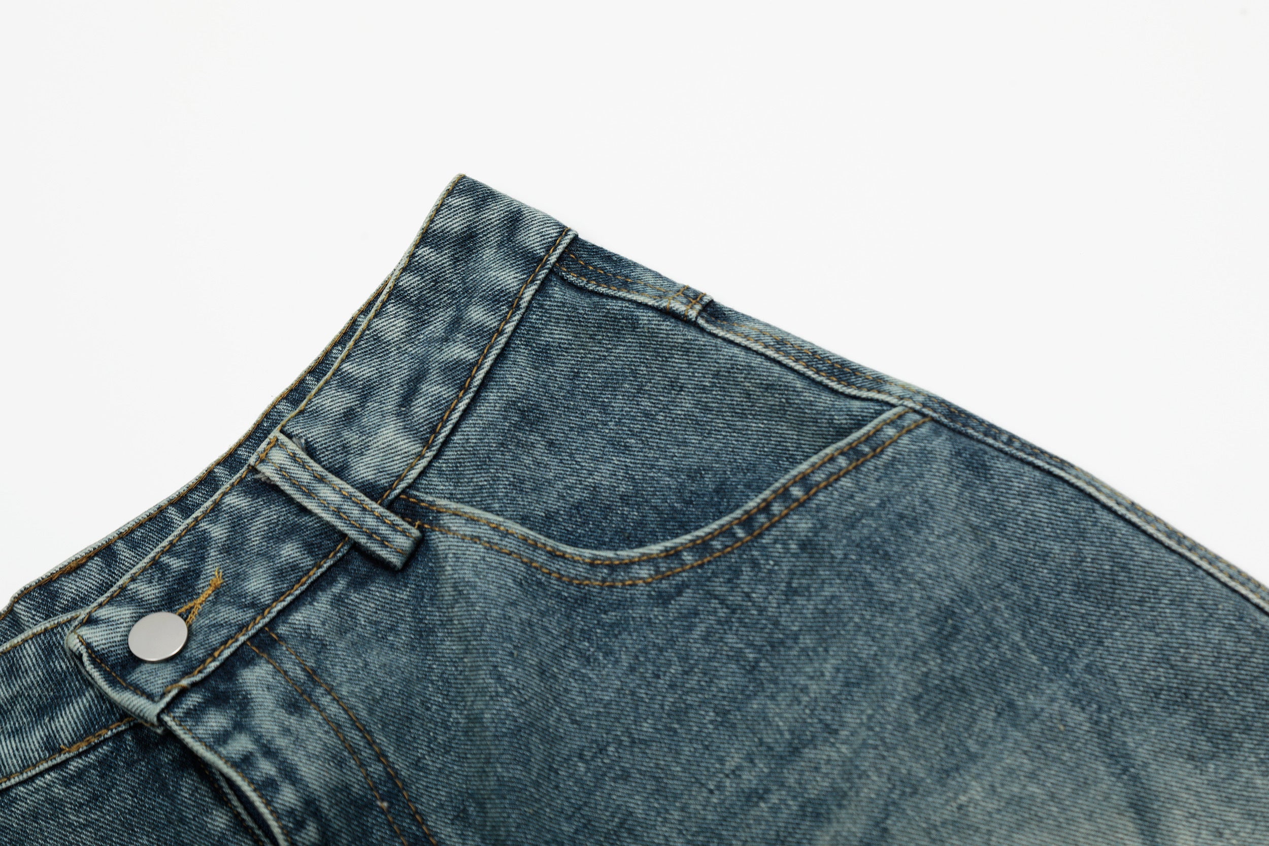 Unisex Floral Print Design Denim Jeans