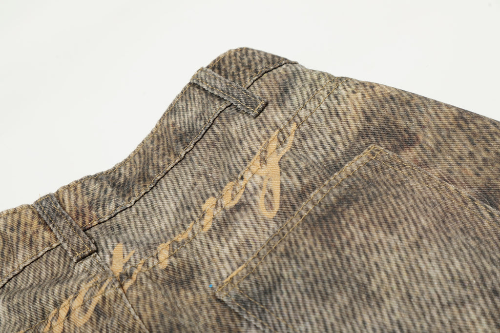 Unisex Leopard Print Jeans