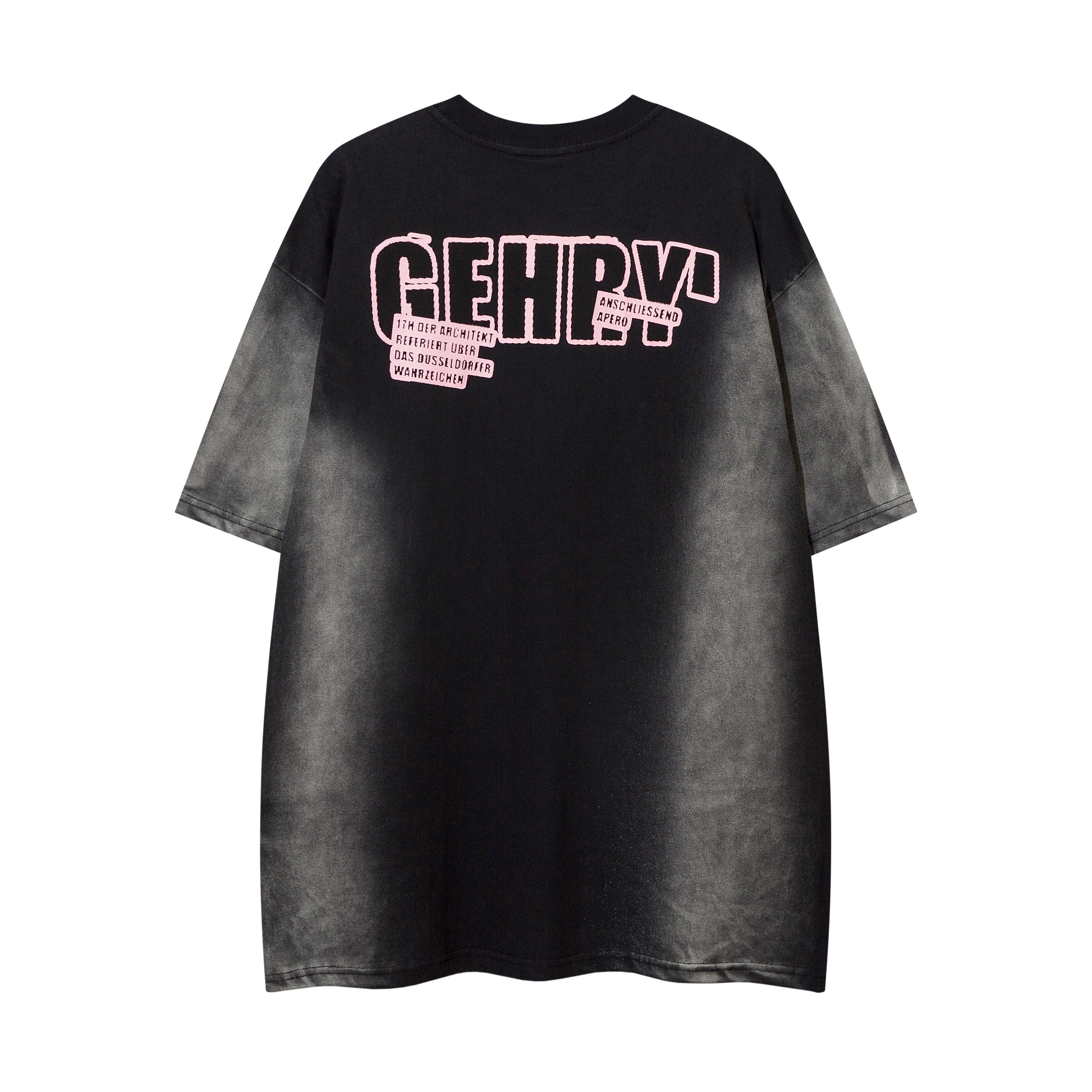 DONOTLOGO Bold Pink & Black Gradient Graphic Tee | Unisex Y2K Oversized Streetwear Top | Retro Anime Style Summer Shirt