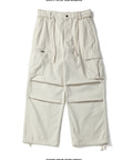Unisex Solid Color Wrinkled Straight-Leg Casual Pants