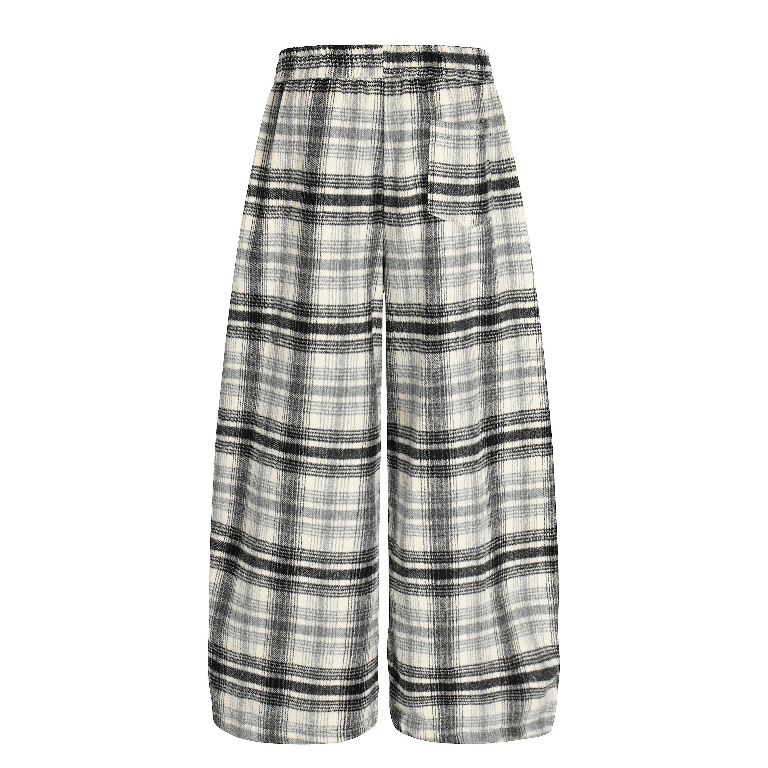 DONOTLOGO Unisex Vintage Plaid Wide-Leg Pants | Curved Fit, Drawstring Waist | Embroidered Detail | Casual Streetwear Must-Have