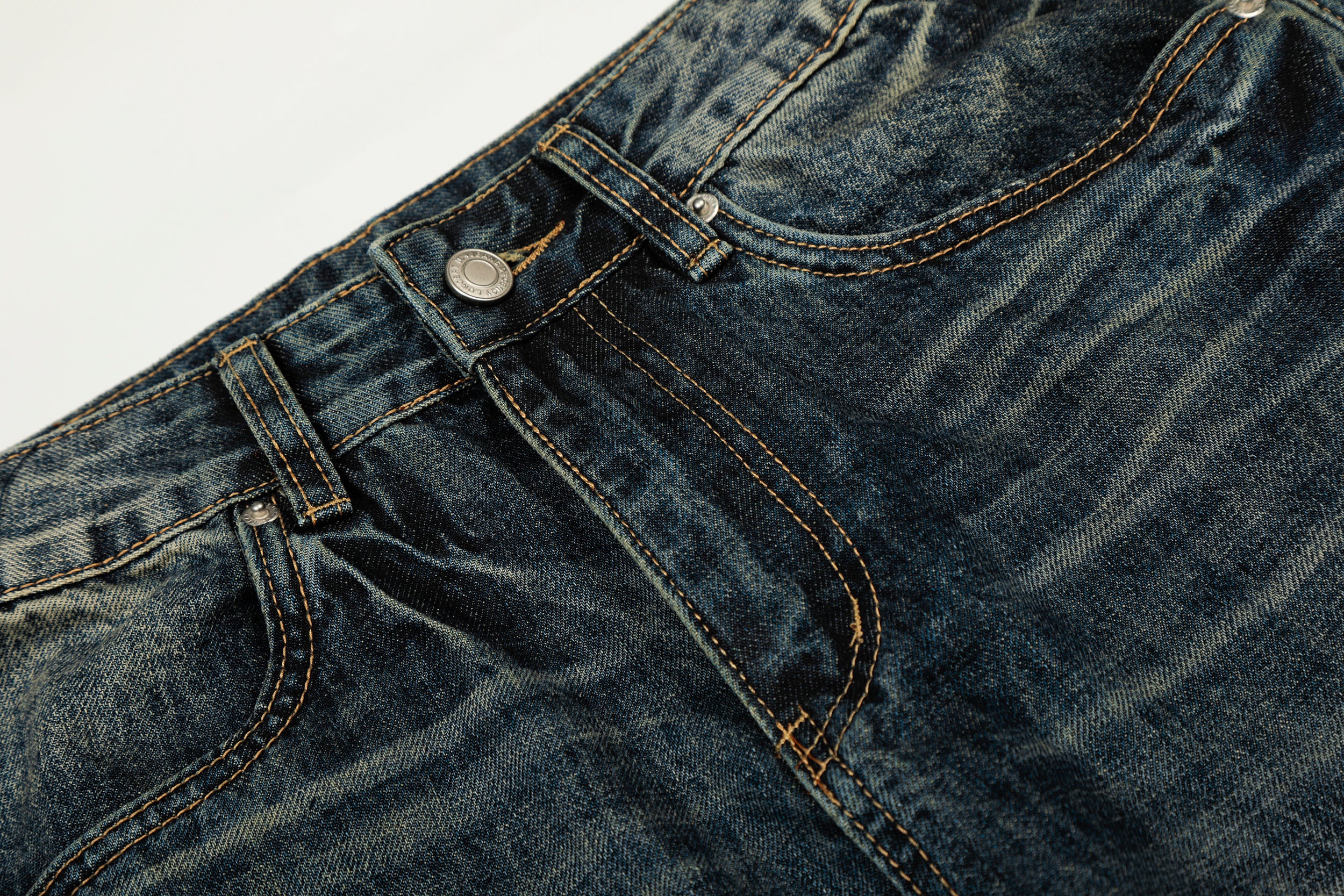 DONOTLOGO Urban Heritage Collection | Unisex Oversized Cat Whisker Denim | Retro Aesthetic High-Rise Wide-Leg Bottoms with Authentic Fade Detail