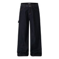 Unisex Letter Embroidered Denim Jeans