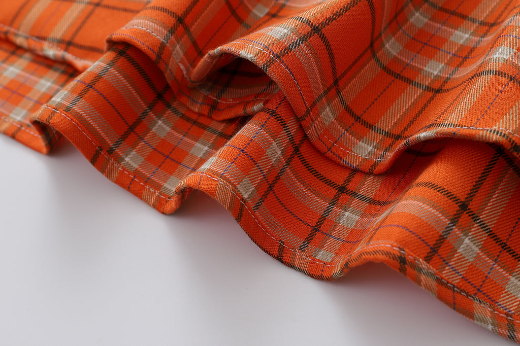 Unisex Striped Check Embroidered Tee