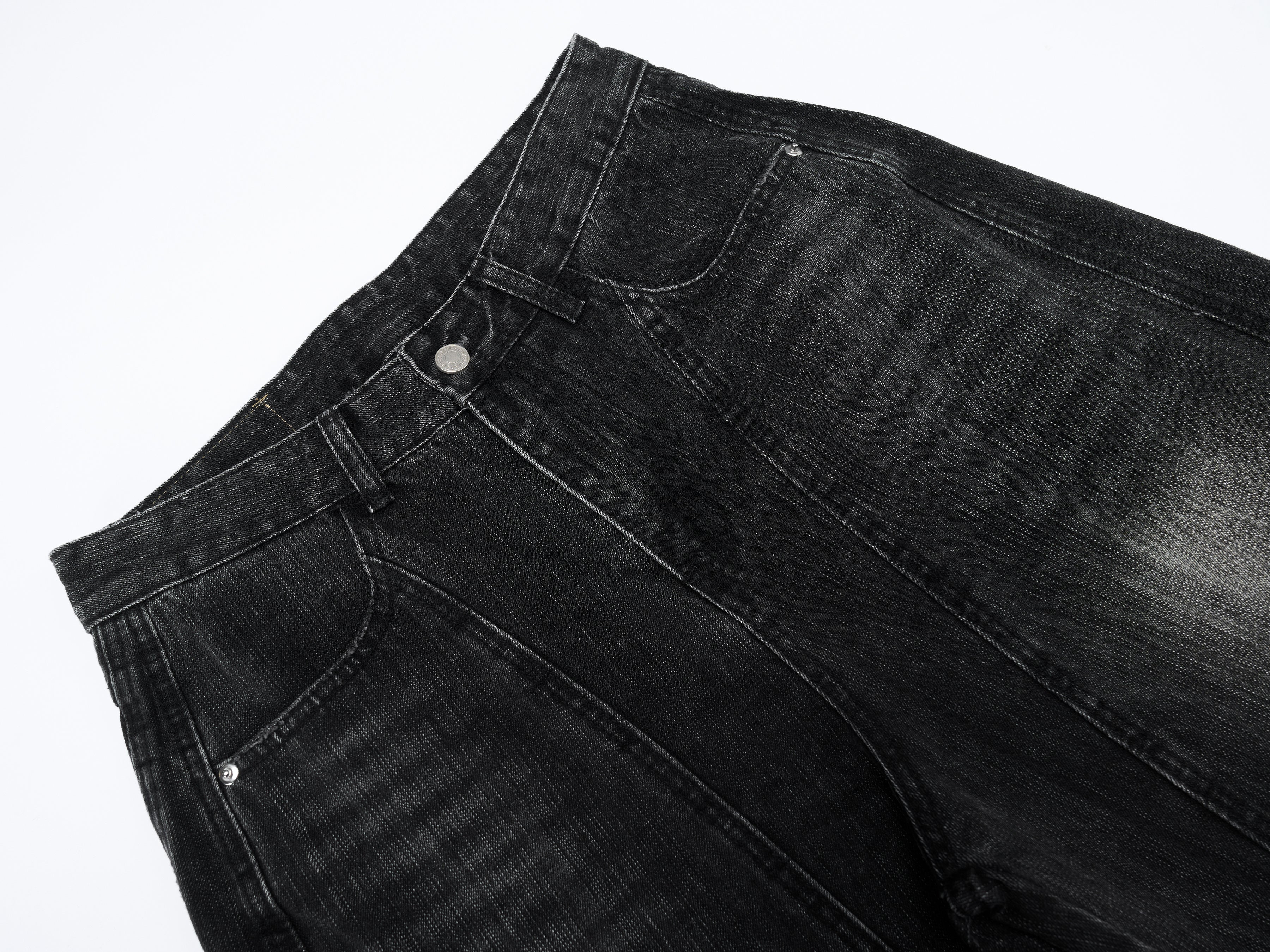 DONOTLOGO Oversized Black Acid Wash Denim Jeans - Unisex Baggy Trousers with Distressed Whisker Effect - Edgy Streetwear Bottom with Wide Leg Silhouette & Raw Hem