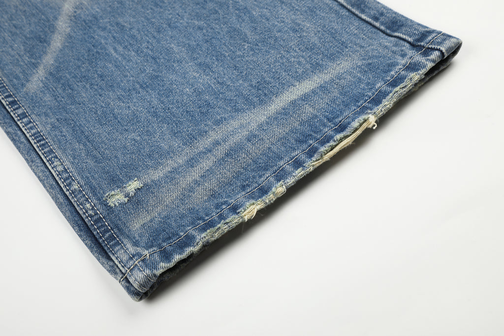 DONOTLOGO Urban Heritage Collection | Unisex Oversized Cat Whisker Denim | Retro Aesthetic High-Rise Wide-Leg Bottoms with Authentic Fade Detail
