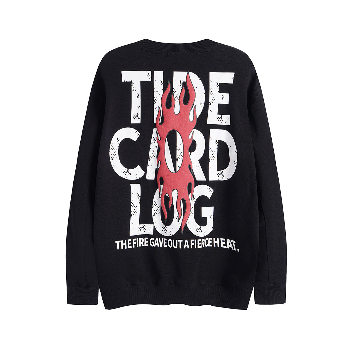Unisex Arrival Casual Vintage 3D Flame Letter Print Unisex Crewneck Sweatshirt