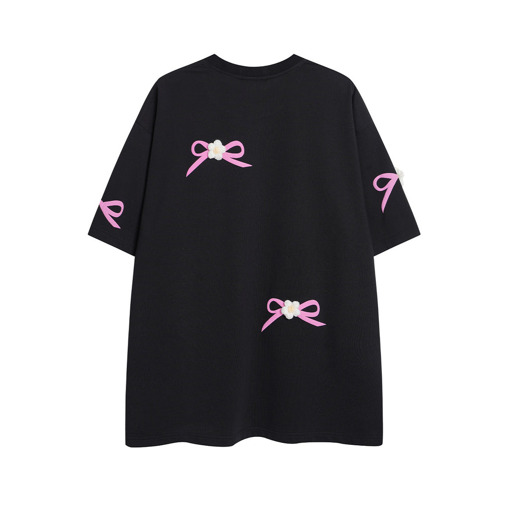 Unisex Bow Accent Short Sleeve Tee