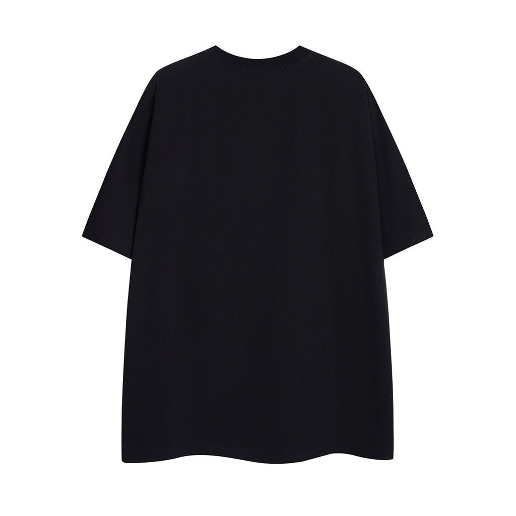 Unisex Street-Style Cracked Letter Graphic T-Shirt