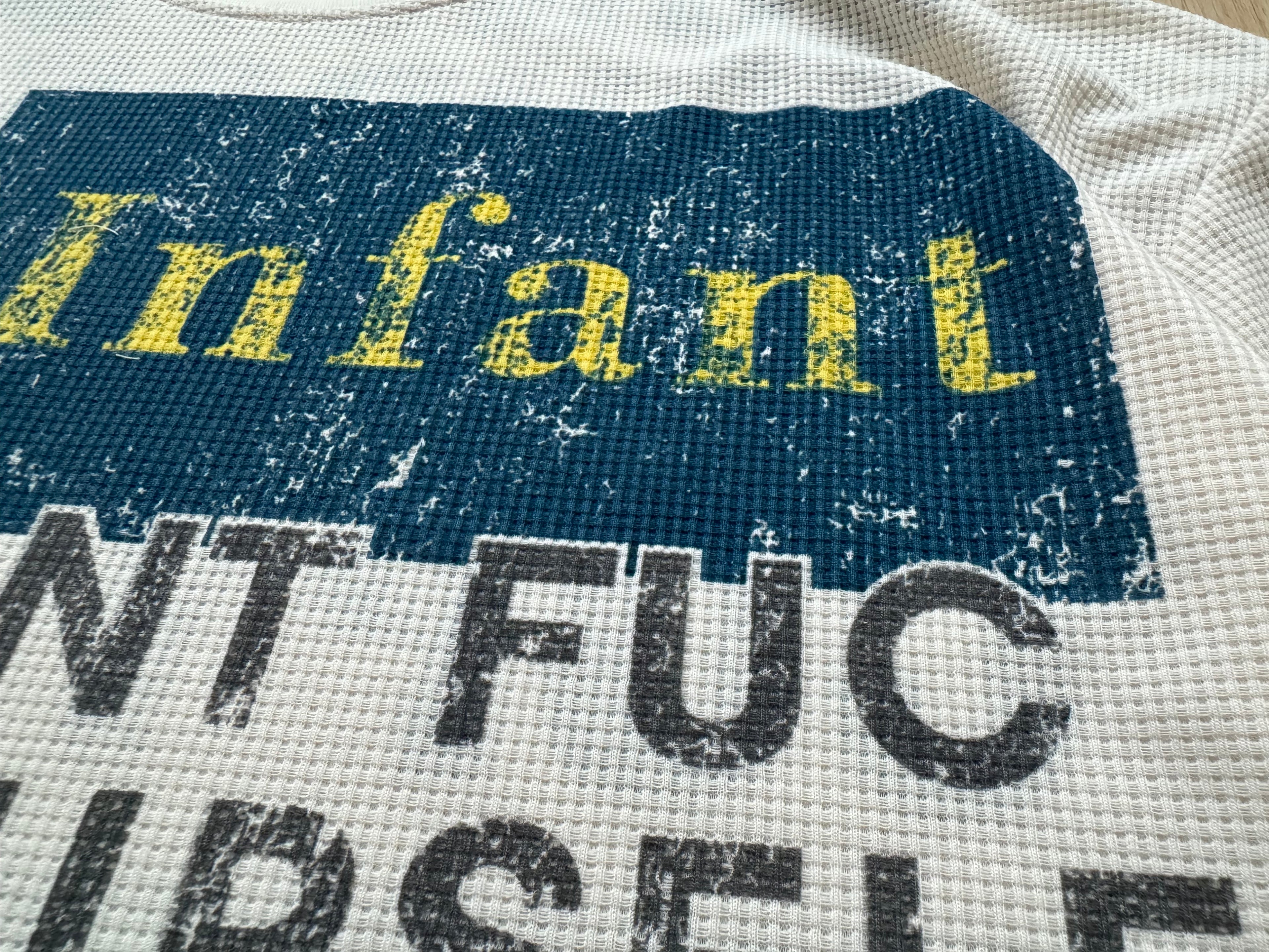 Unisex Vintage Distressed Letter Print Sweatshirt