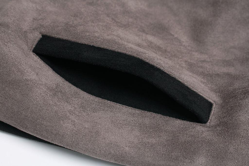 Unisex Suede Patchwork Hoodie