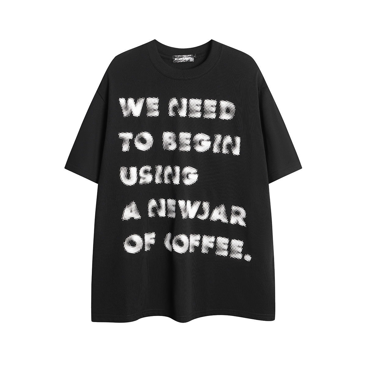 Unisex Streetwear Gradient Faded Letter Graphic Short-Sleeve T-Shirt