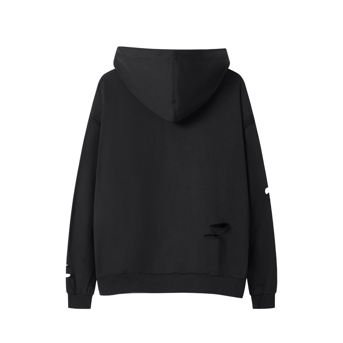 Unisex Casual Loose-Fit Hoodie with Raw-Edge Patch & Printed Badge