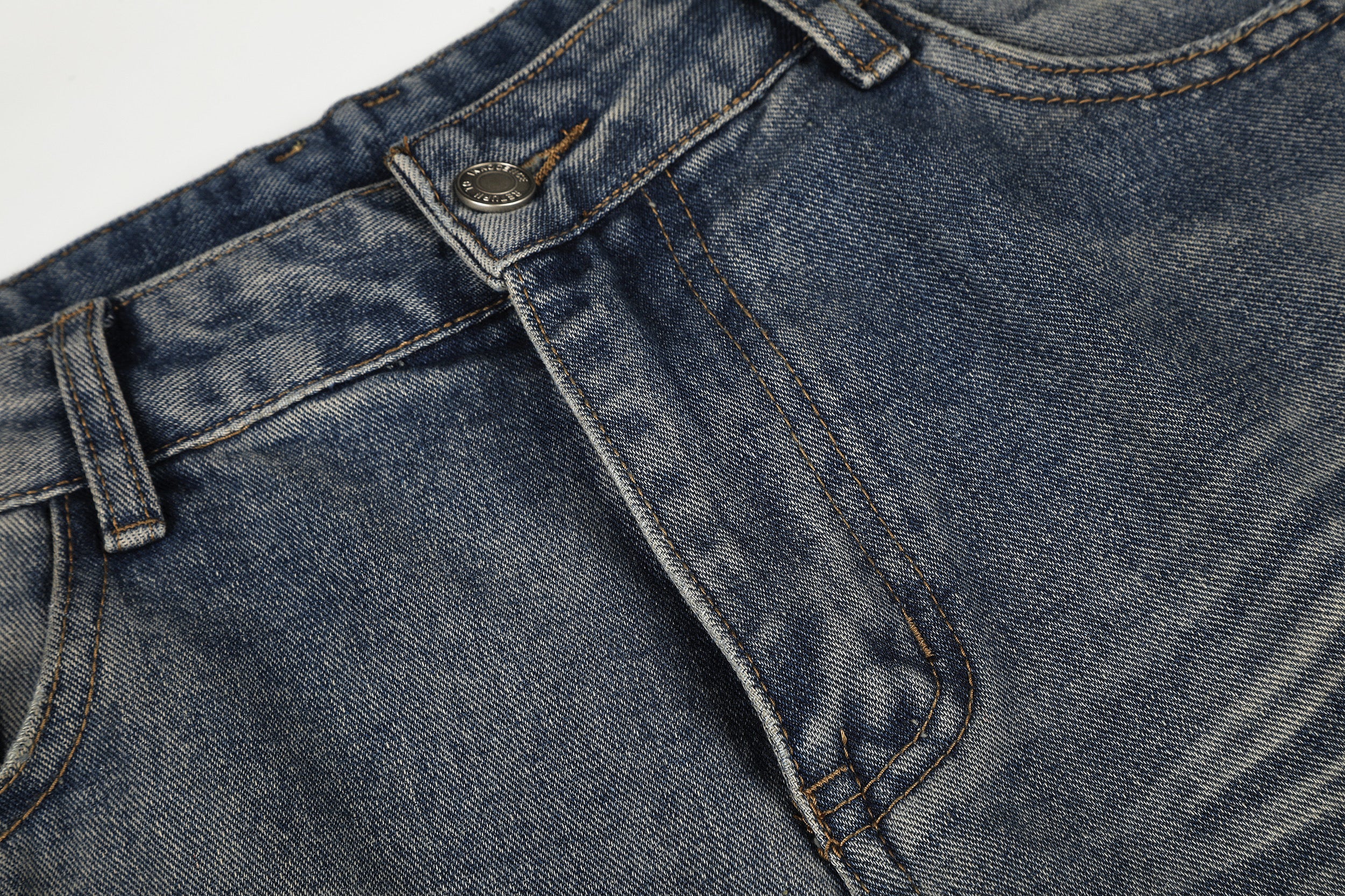 DONOTLOGO Urban Edge Collection | Unisex Relaxed Fit Denim Jeans | Bold Cat Whisker Seaming & Faded Wash Finish with Classic Cotton Denim Fabric