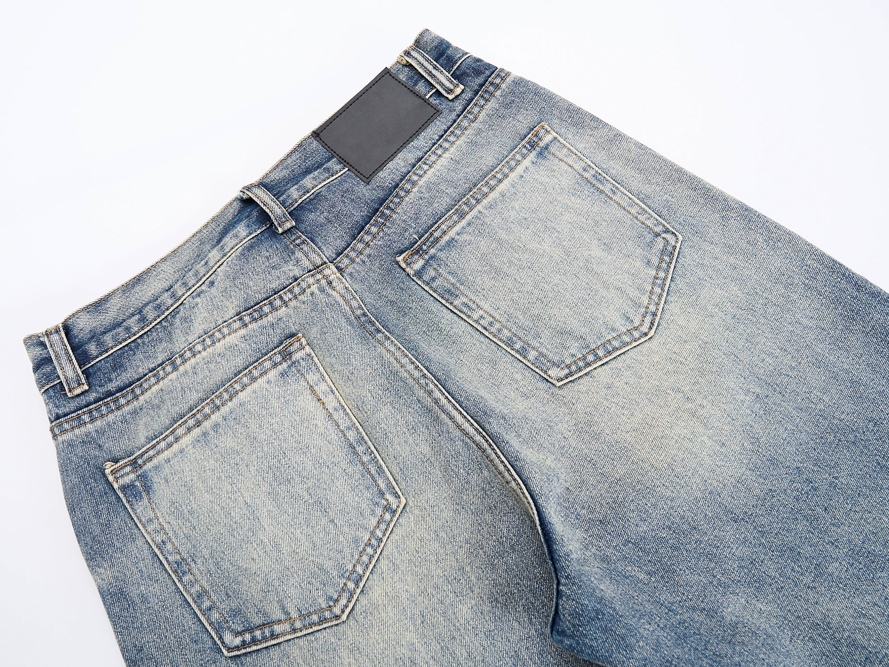 DONOTLOGO Oversized Light Wash Denim Jeans - Unisex Baggy Trousers with Distressed Whisker Effect - Edgy Streetwear Bottom with Wide Leg Silhouette & Raw Hem