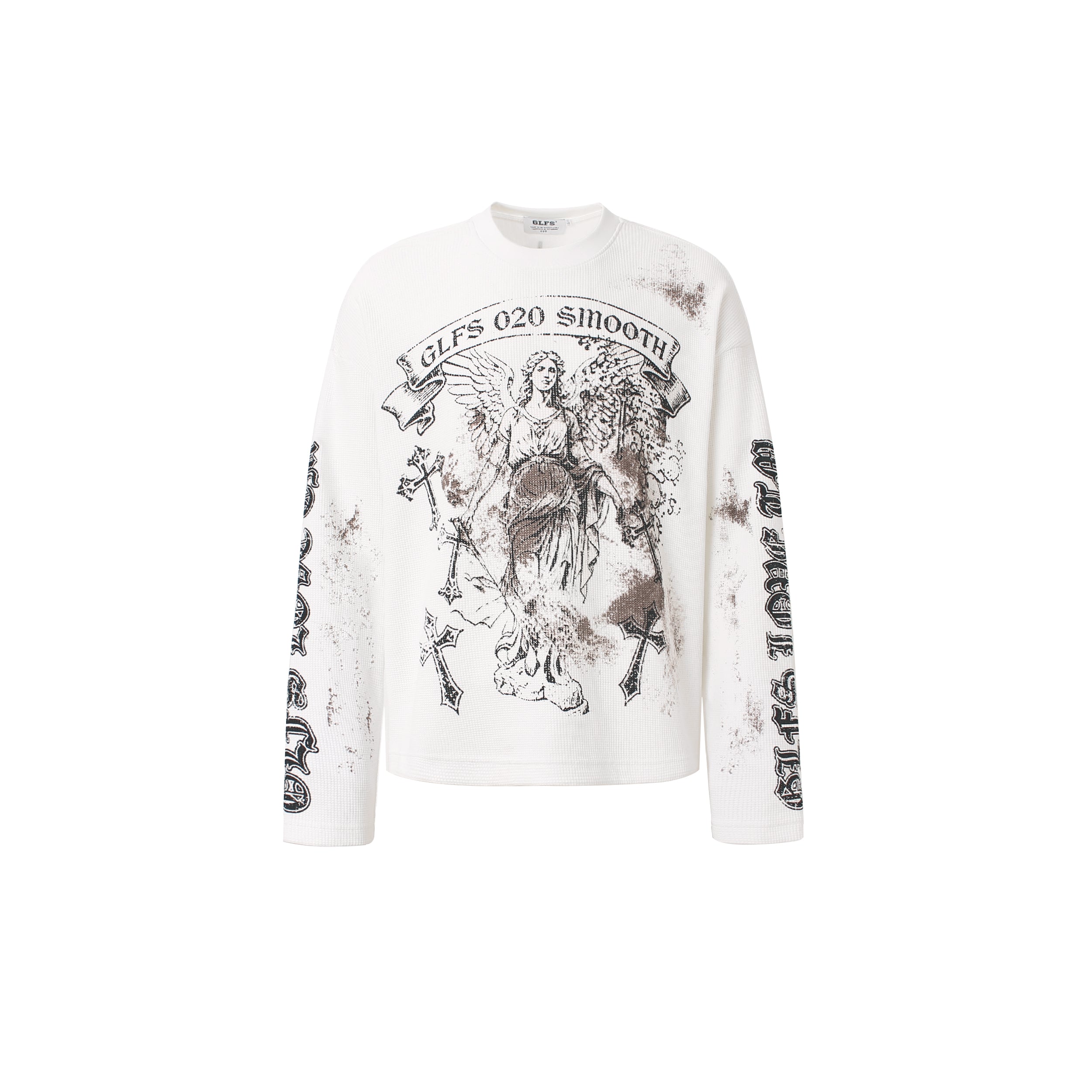DONOTLOGO Urban Streetwear Collection | Unisex Relaxed Silhouette Tee | Bold Religious Motif & Soft Waffle Knit Fabric