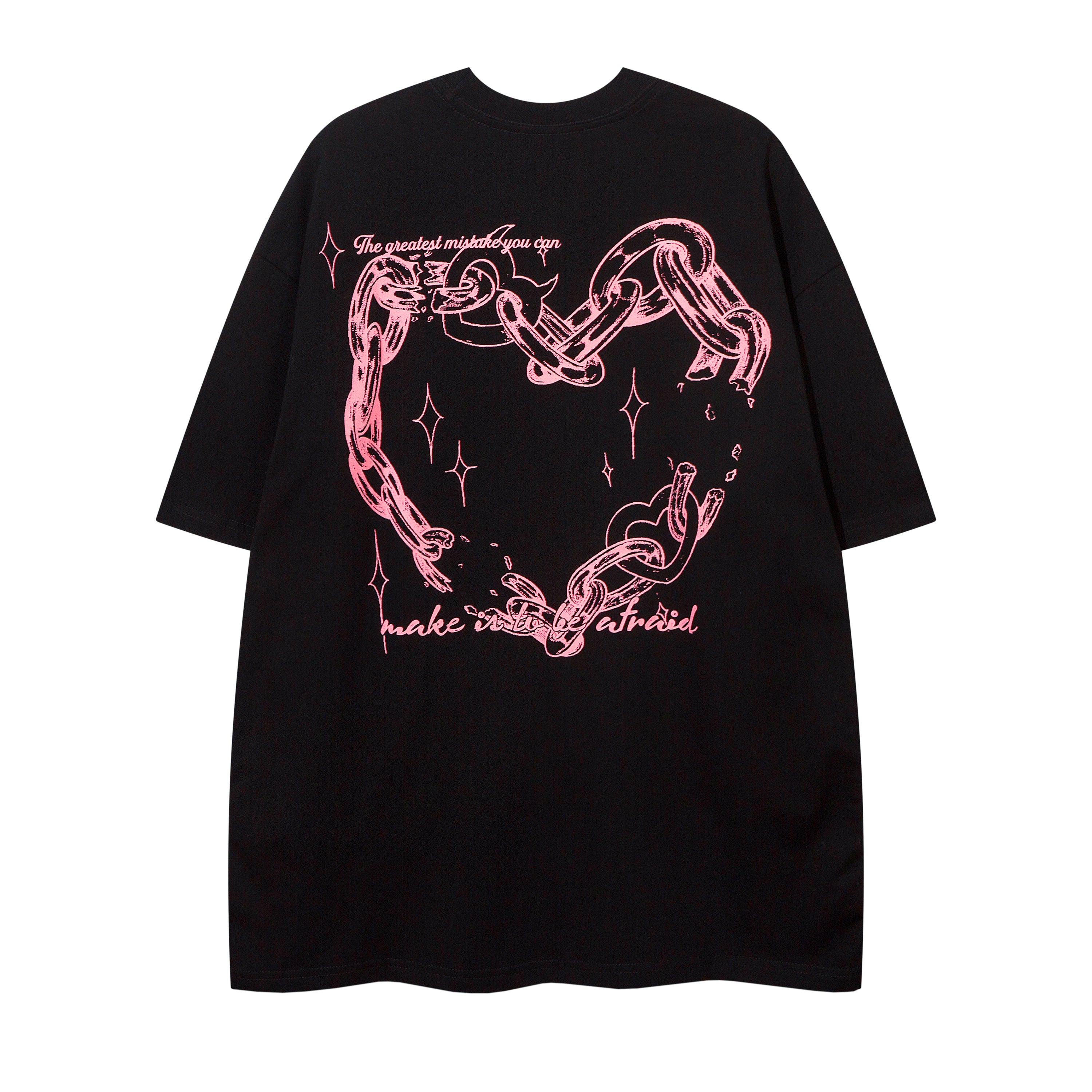 DONOTLOGO Bold Pink & Black Gradient Graphic Tee | Unisex Y2K Oversized Streetwear Top | Retro Anime Style Summer Shirt