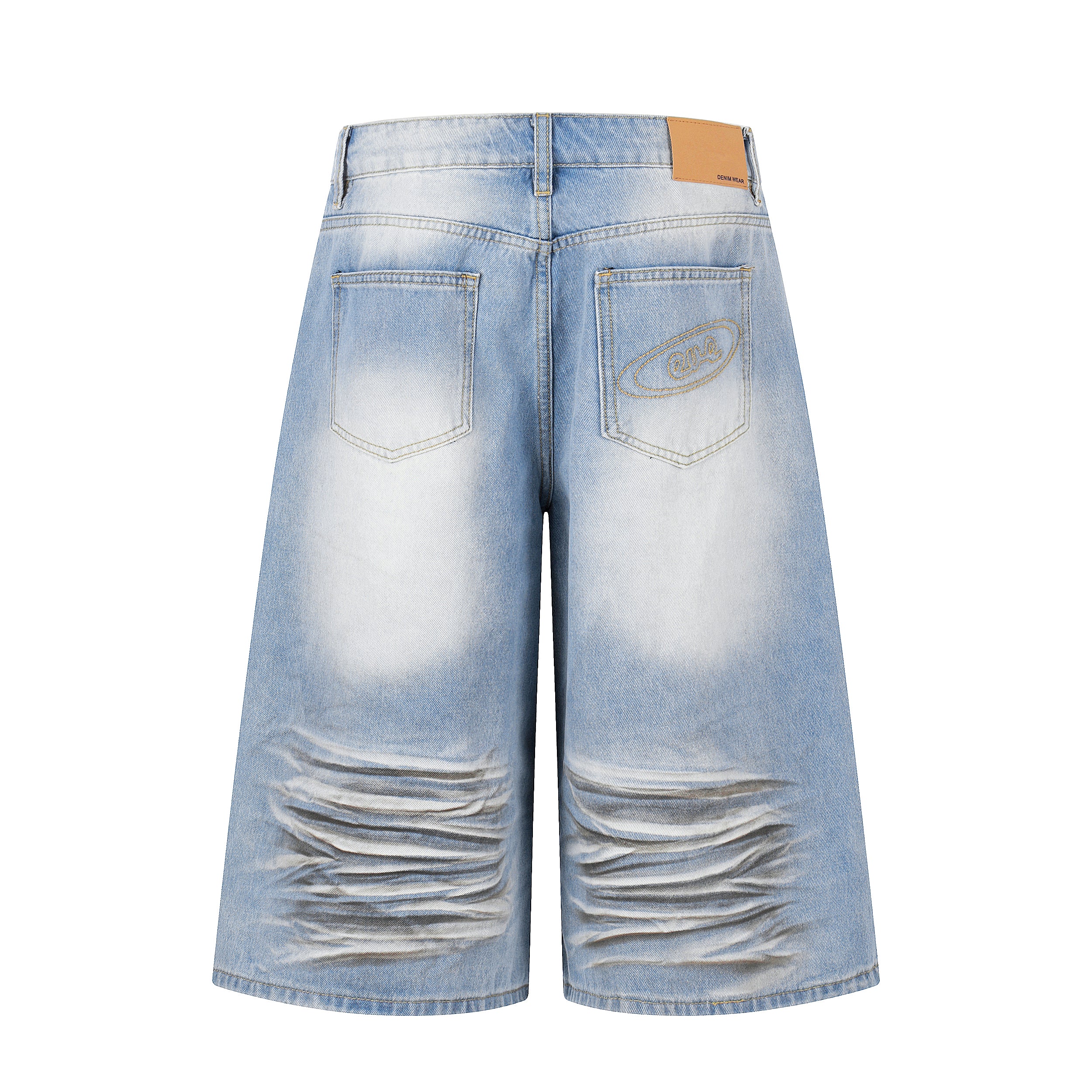 DONOTLOGO Urban Streetwear Collection | Unisex Relaxed Fit Denim Shorts | Bold Ripped Motif & Drawstring Detail with Classic Cotton Denim Fabric