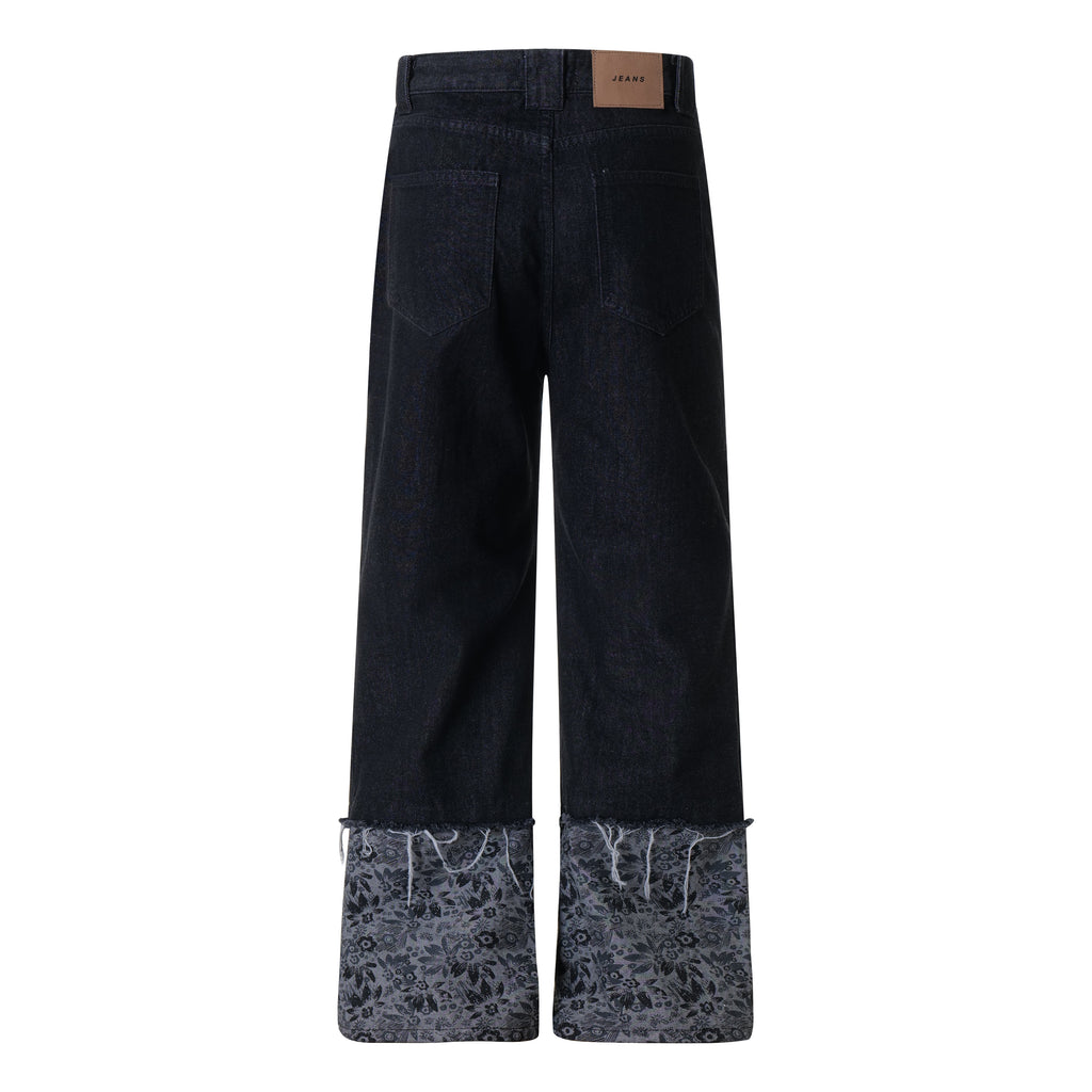 Unisex Distressed Patchwork Denim Jeans