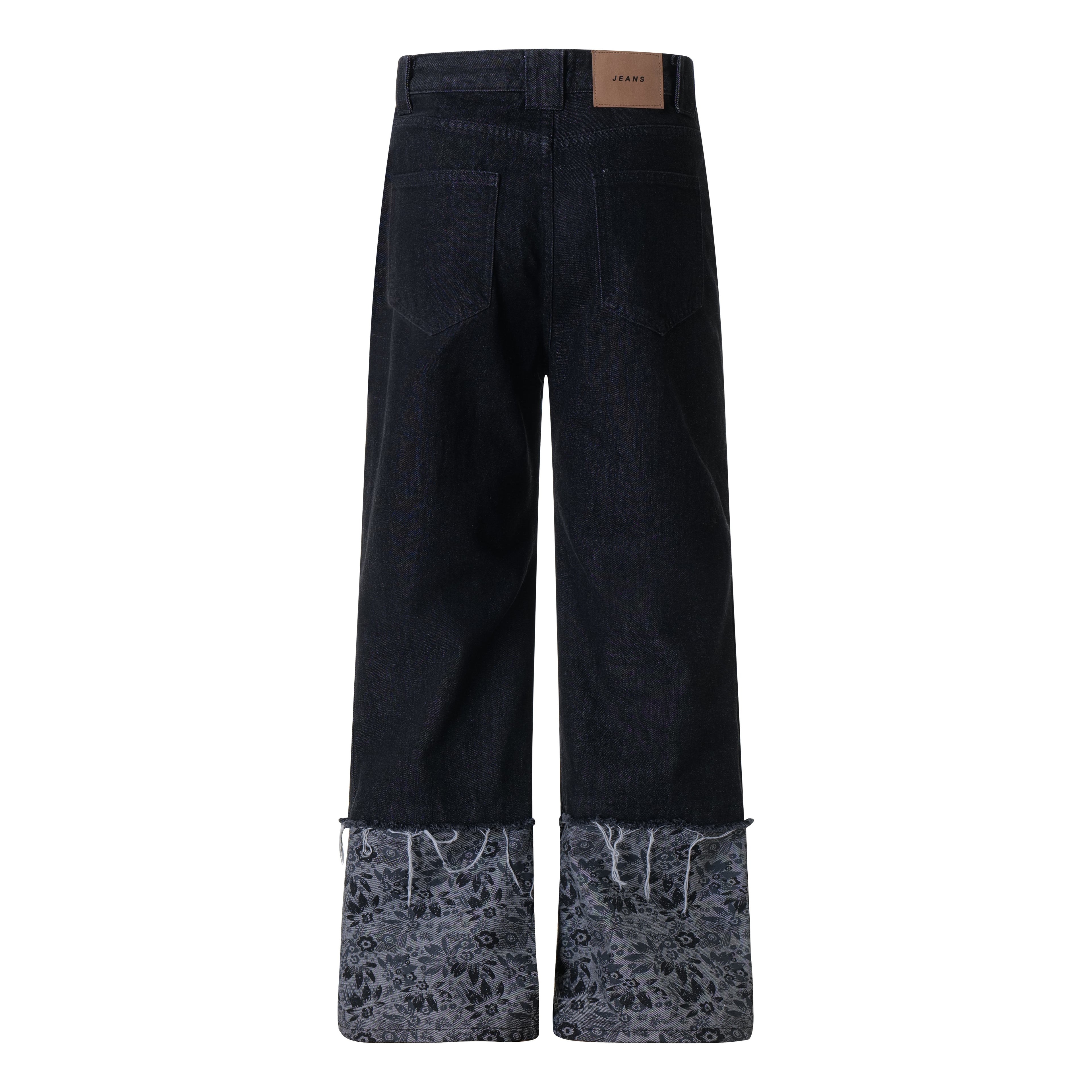 Unisex Distressed Patchwork Denim Jeans