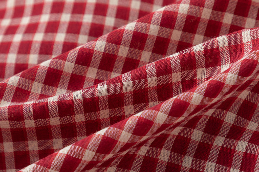 DONOTLOGO “Red Radiance” Plaid Shirt & Tie Set | Red/White Check, Drop Shoulder | Preppy Summer Street Style Must-Have