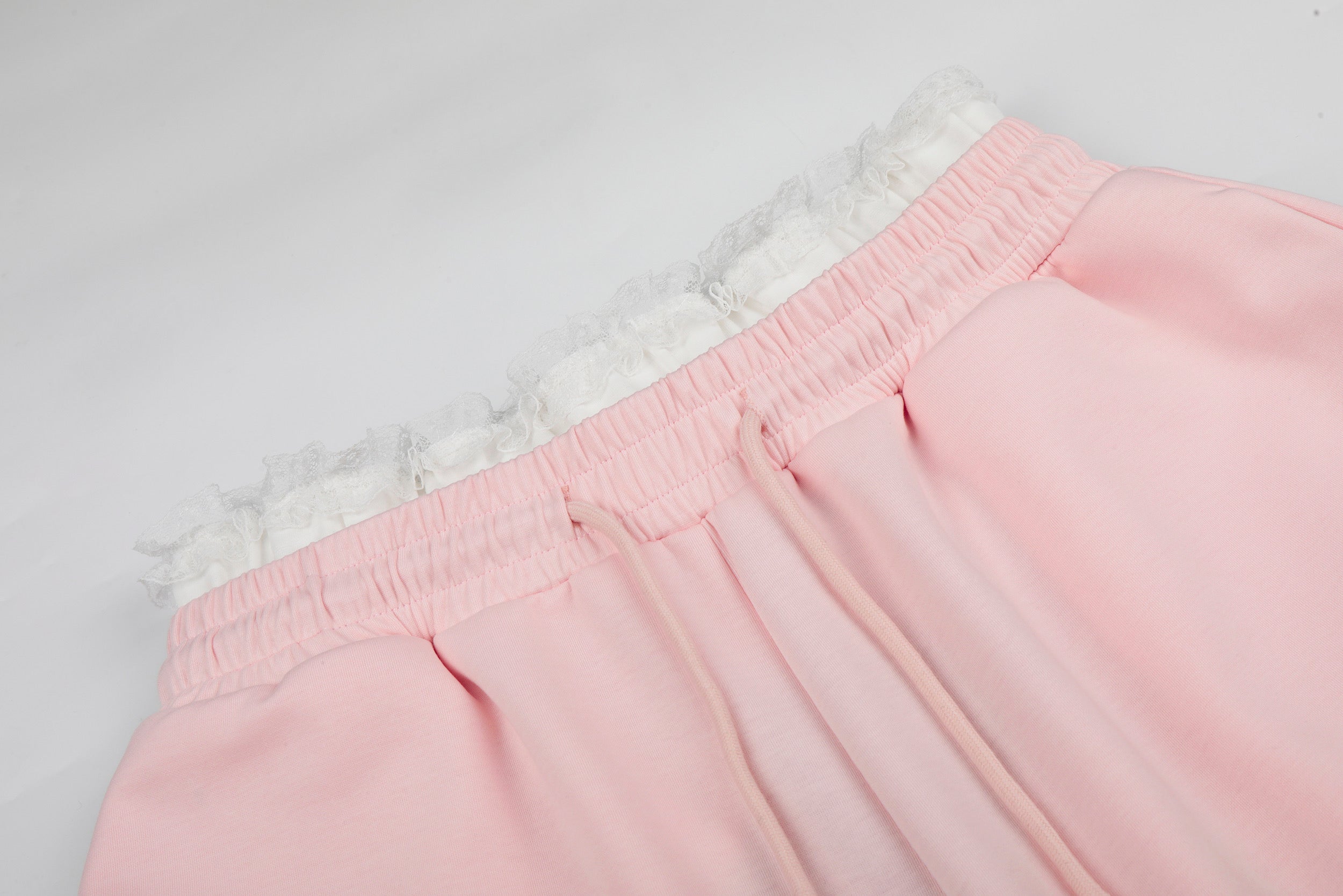 DONOTLOGO Sweet Streetwear Collection | Unisex Relaxed Fit Sweatpants | Delicate Lace Waistband & Star Embroidery with Soft Cotton Blend Fabric