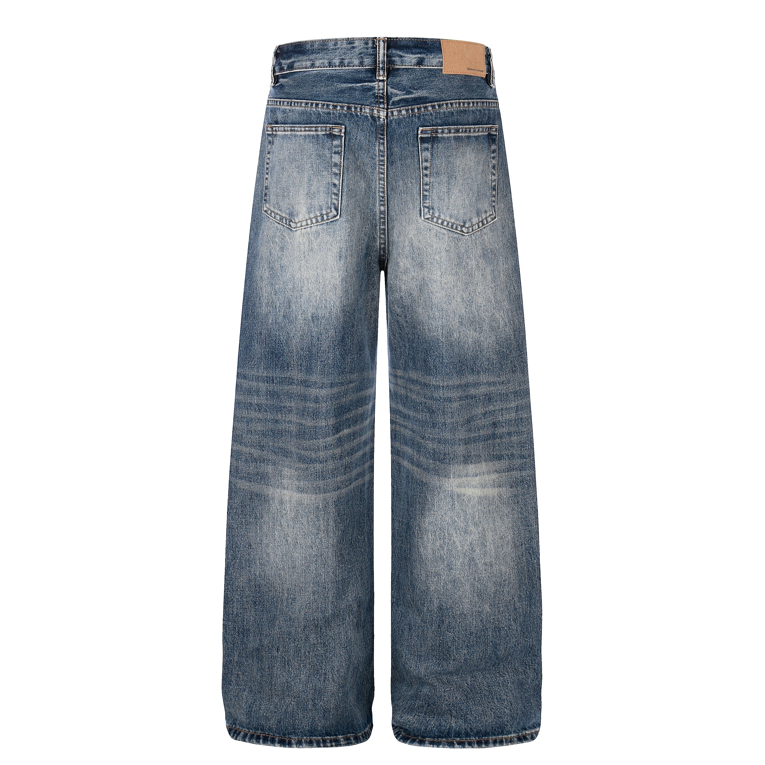 DONOTLOGO Urban Heritage Collection | Unisex Oversized Cat Whisker Ripped Denim | Retro Aesthetic High-Rise Wide-Leg Bottoms with Authentic Fade Detail