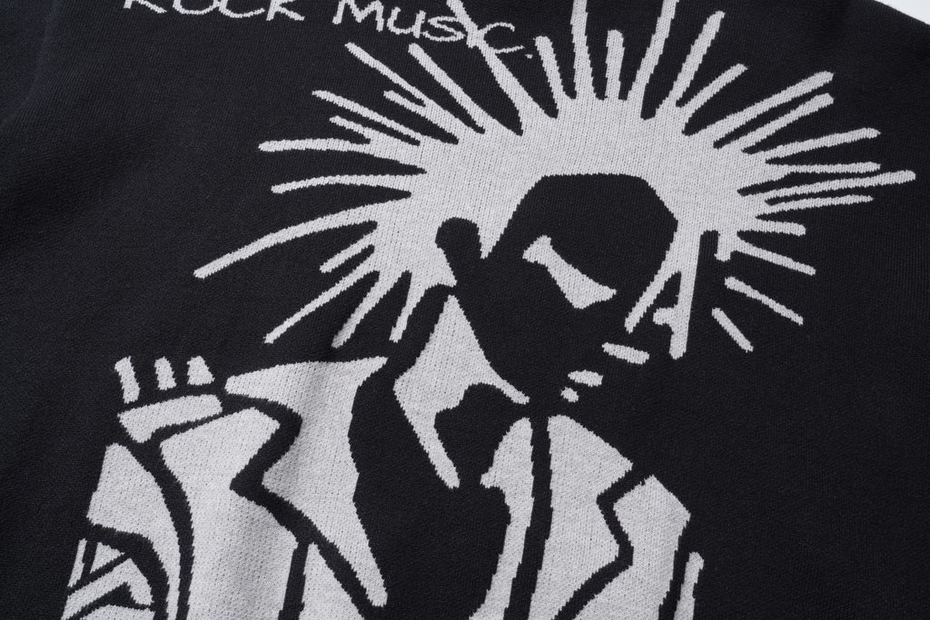 Unisex Punk Graffiti Fringe Sweater