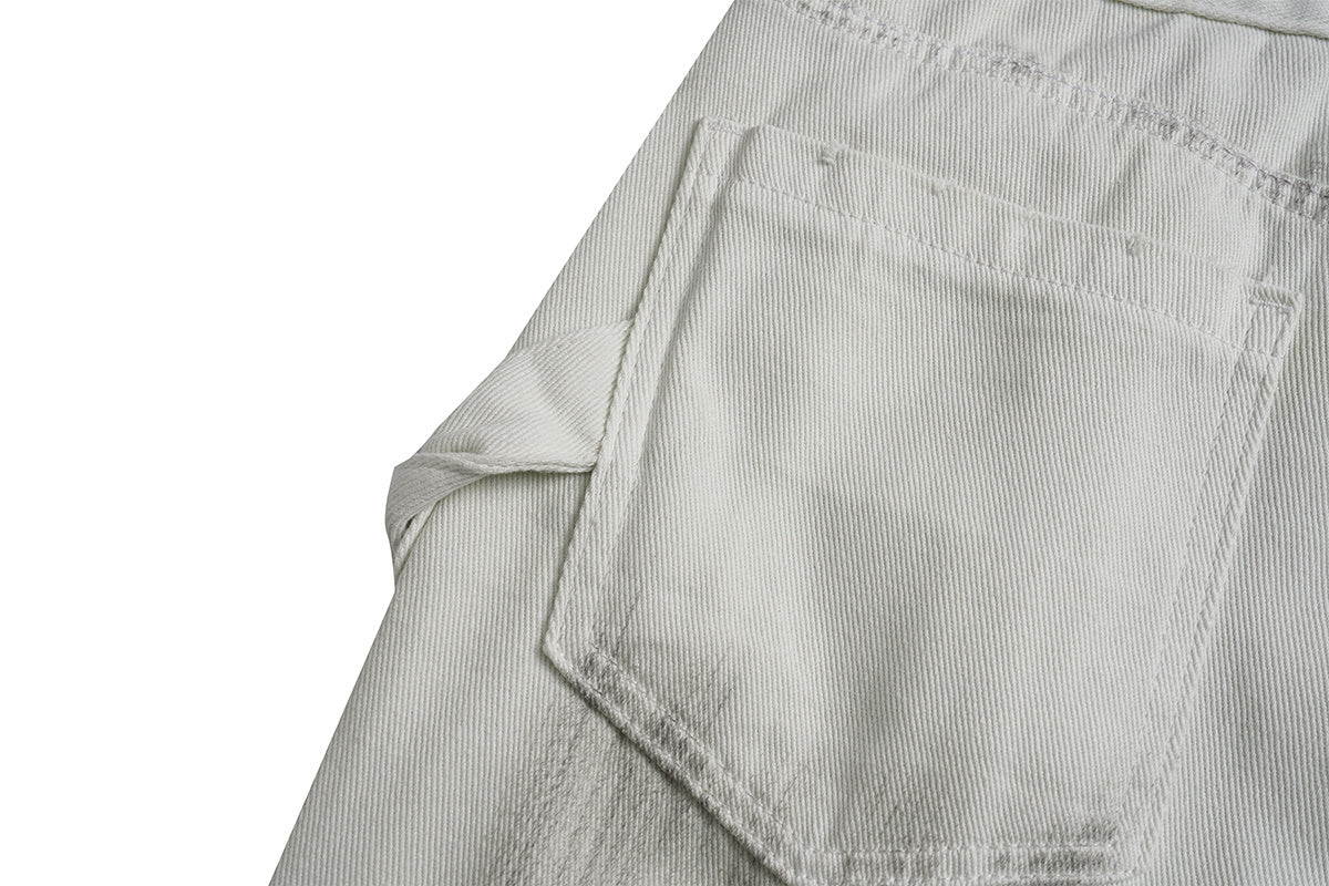 Unisex Relaxed Fit Street Graffiti Washed Wide-Leg Denim Pants