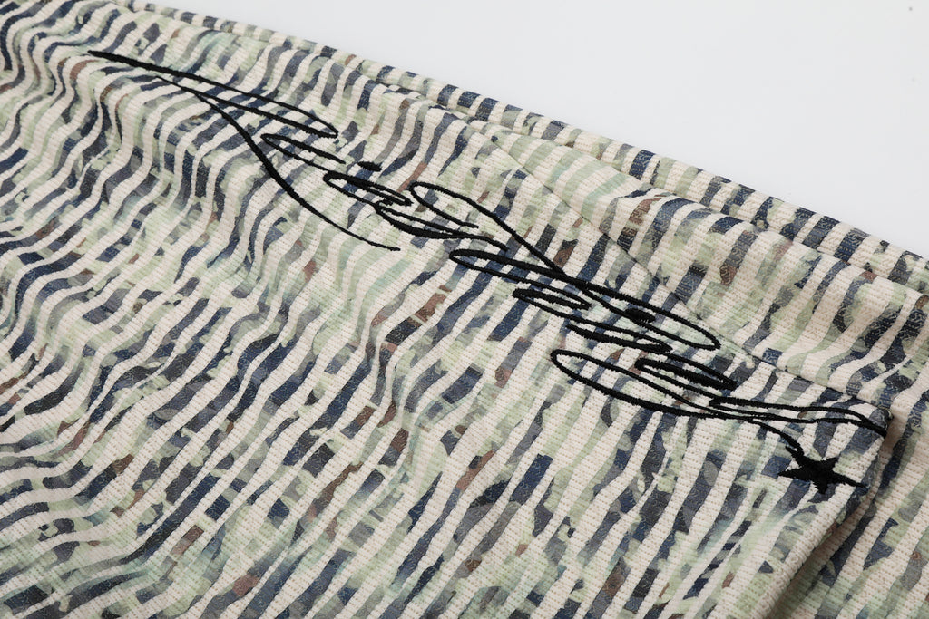 DONOTLOGO Urban Streetwear Collection | Unisex Relaxed Fit Sweatpants | Bold Horizontal Stripe & Embroidered Motif with Soft Cotton Blend Fabric