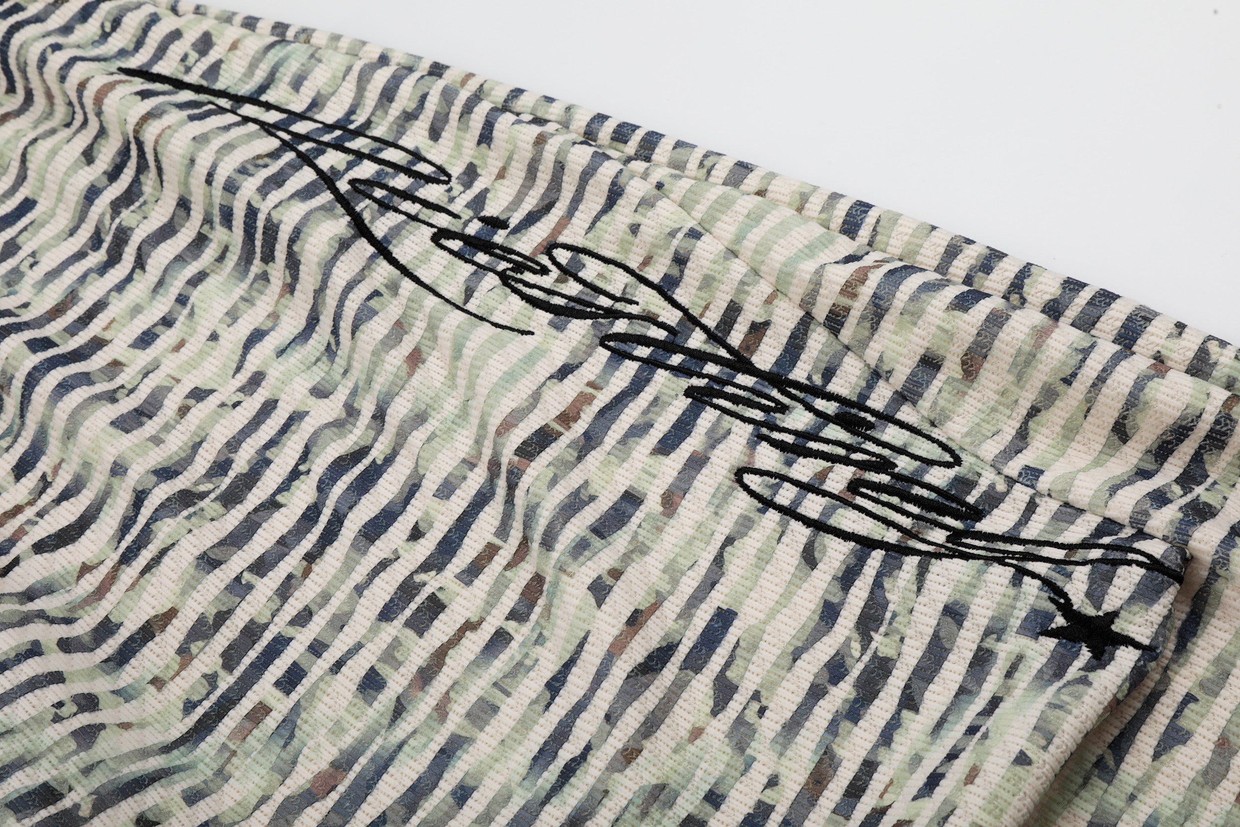 DONOTLOGO Urban Streetwear Collection | Unisex Relaxed Fit Sweatpants | Bold Horizontal Stripe & Embroidered Motif with Soft Cotton Blend Fabric