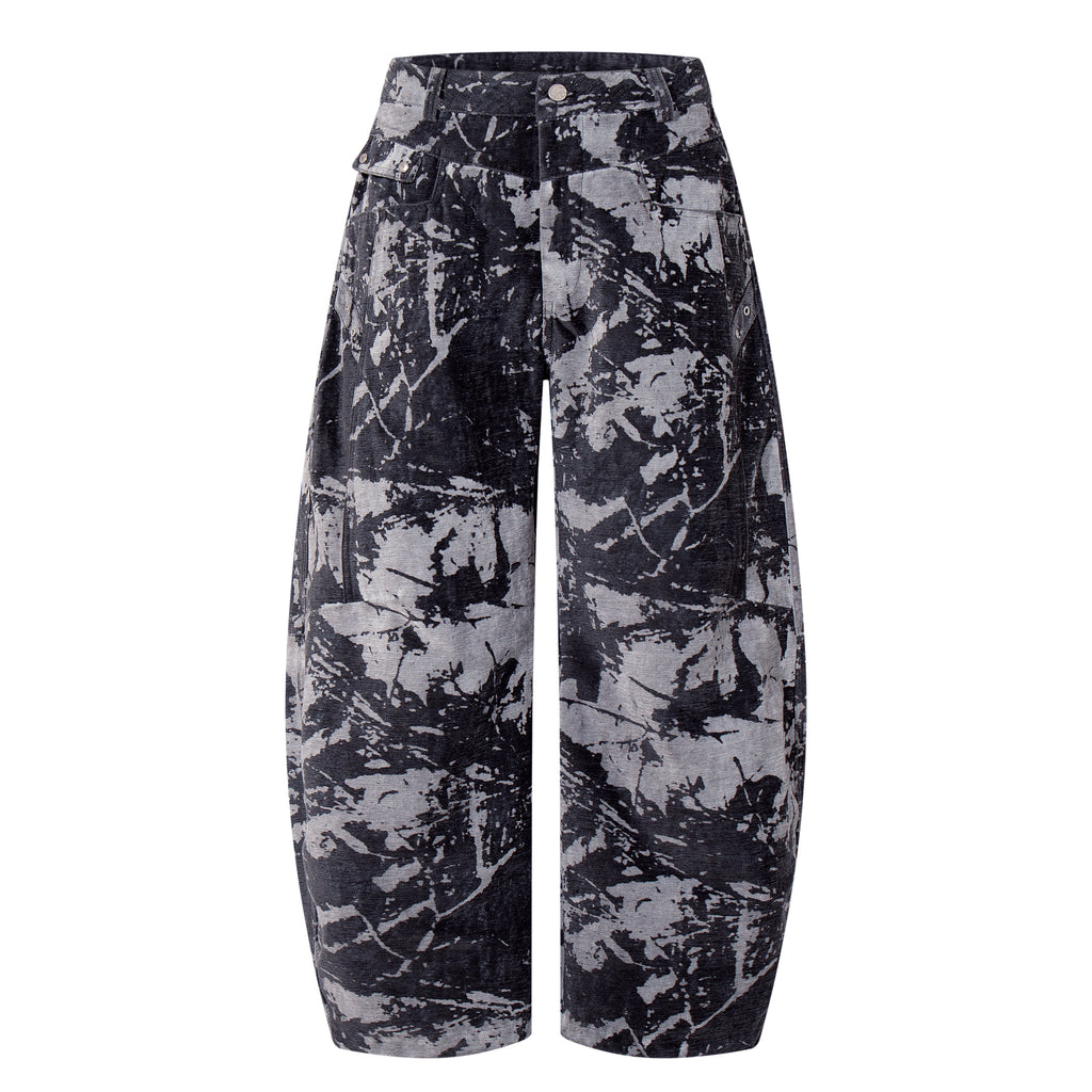 Unisex Edgy Streetwear Tie-Dye Designed Denim Jeans
