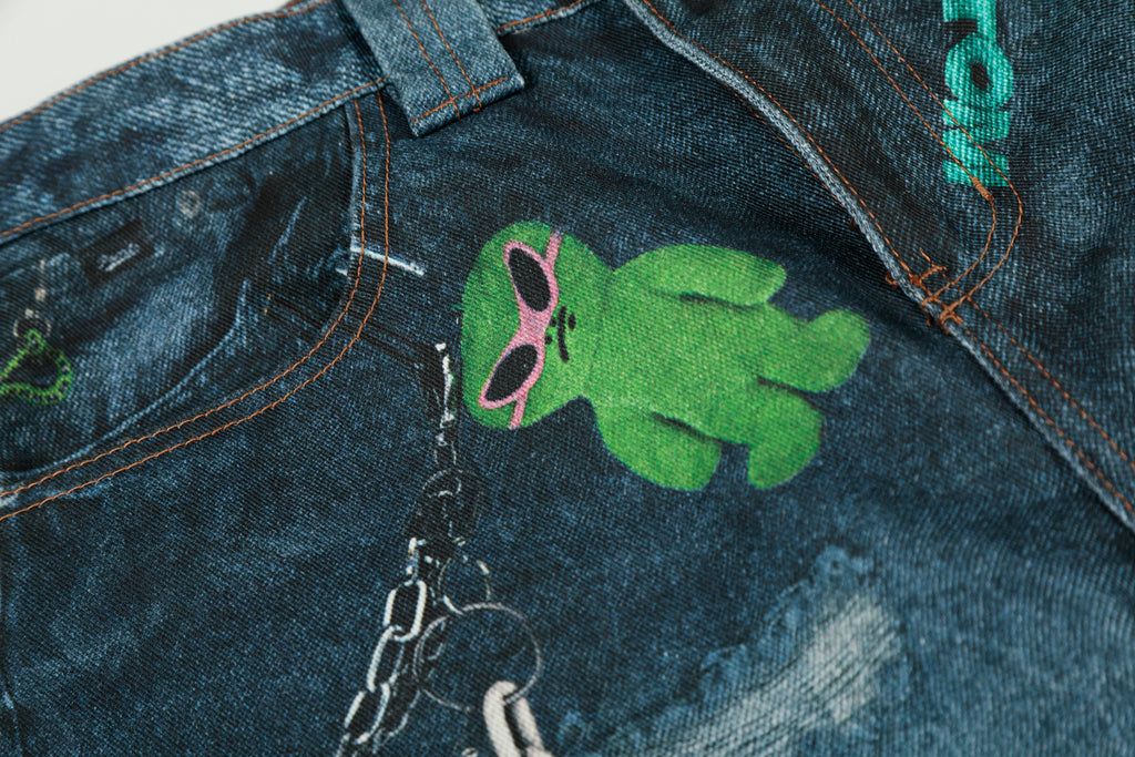 Unisex Vintage Washed Distressed Jeans